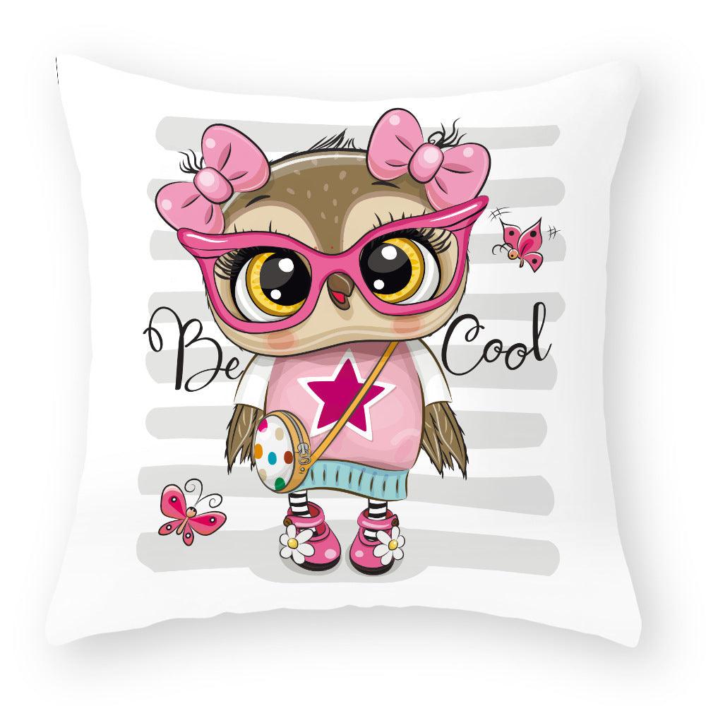 Owl Cutie Throw Pillow Cover - Divine Heart L.A.