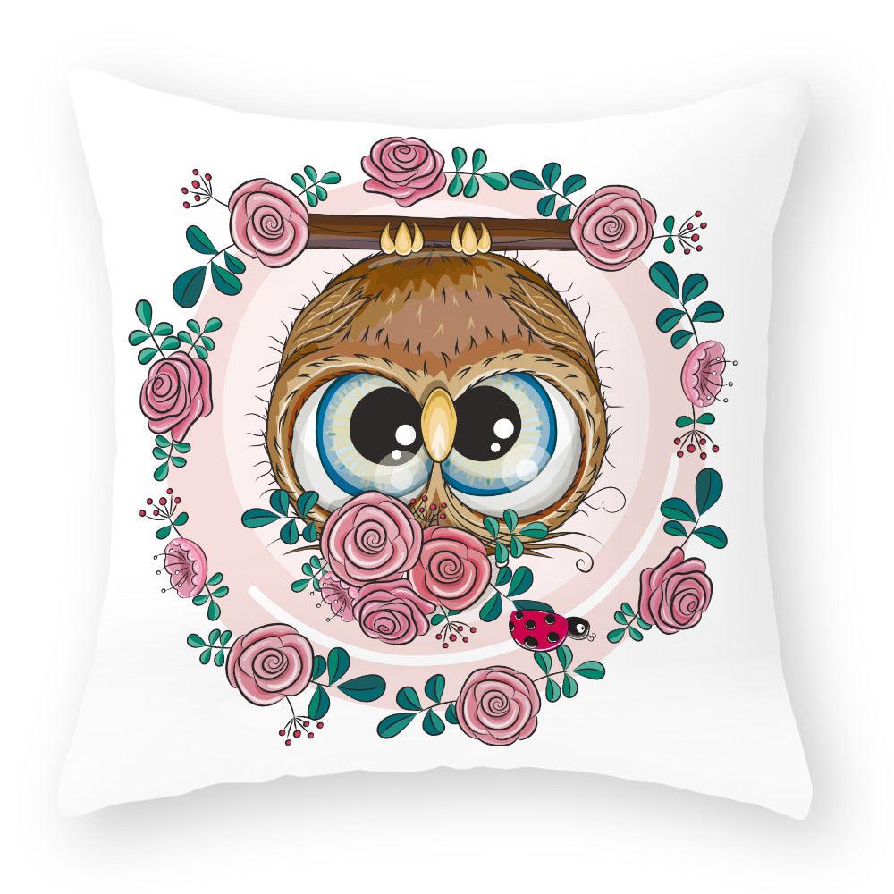 Owl Cutie Throw Pillow Cover - Divine Heart L.A.