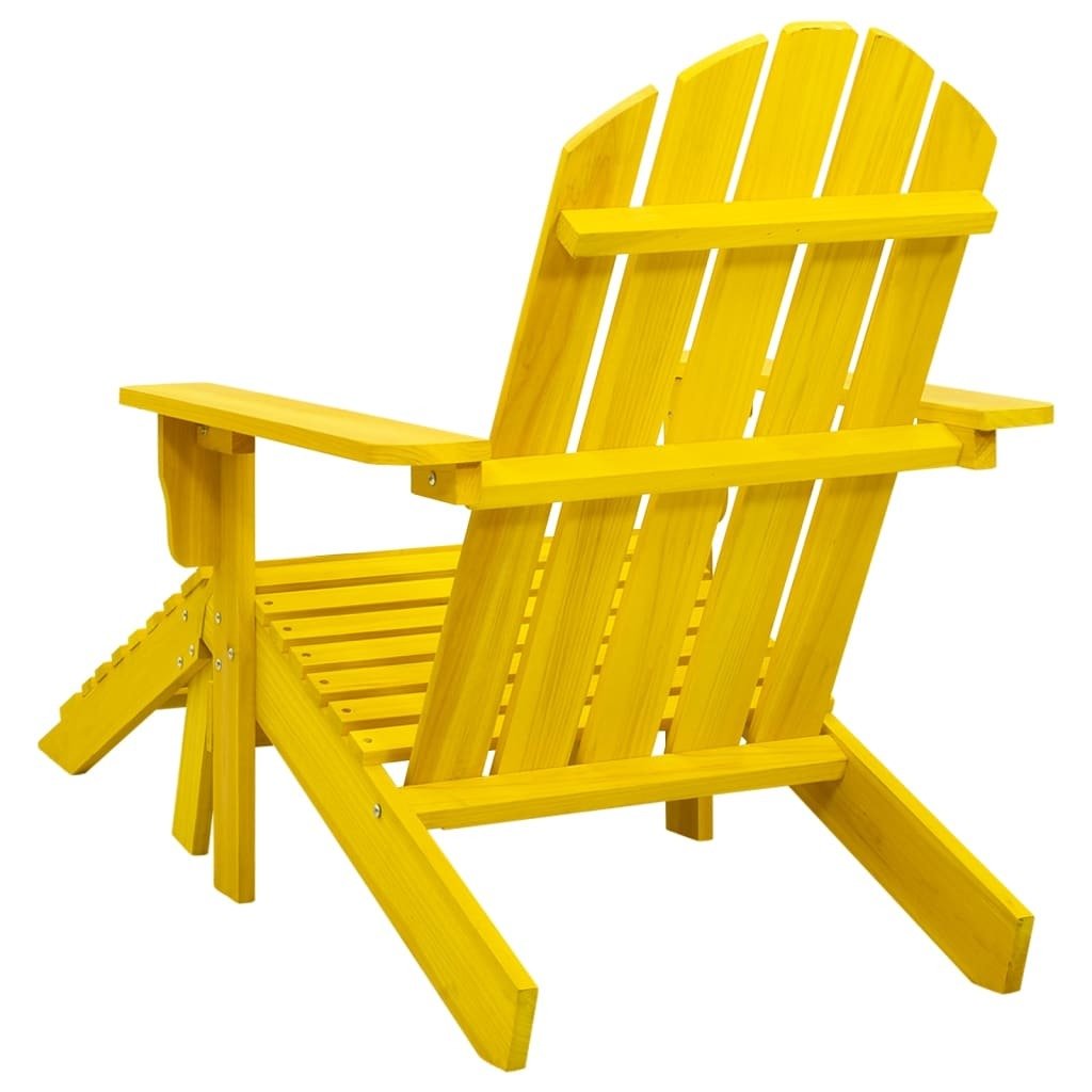 Patio Adirondack Chair with Ottoman Solid Fir Wood Yellow - Divine Heart L.A.