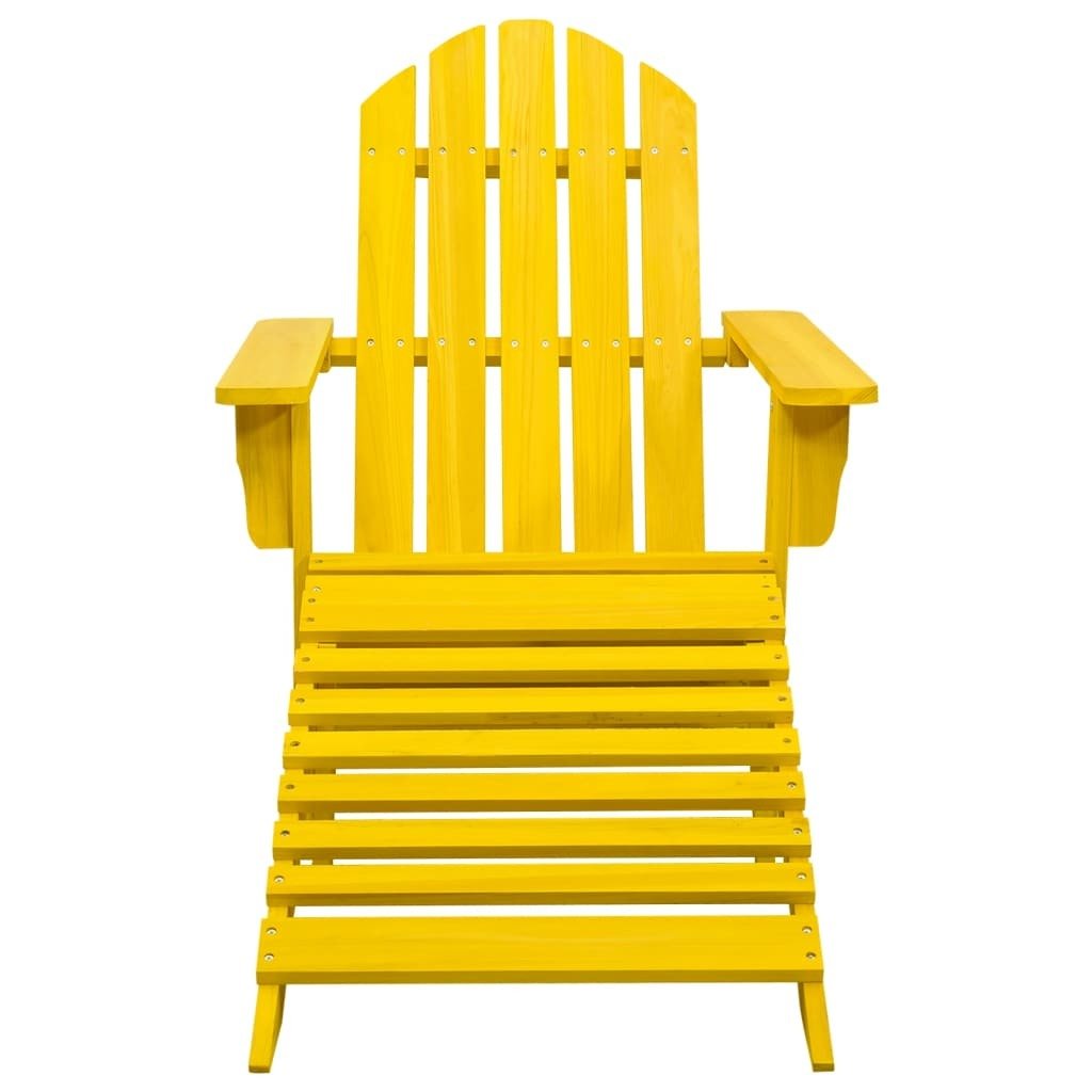 Patio Adirondack Chair with Ottoman Solid Fir Wood Yellow - Divine Heart L.A.