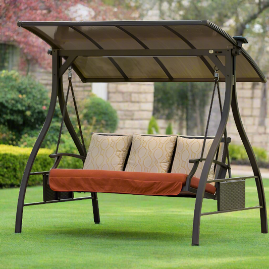 3 Person Swing Glider with Solar LED Light