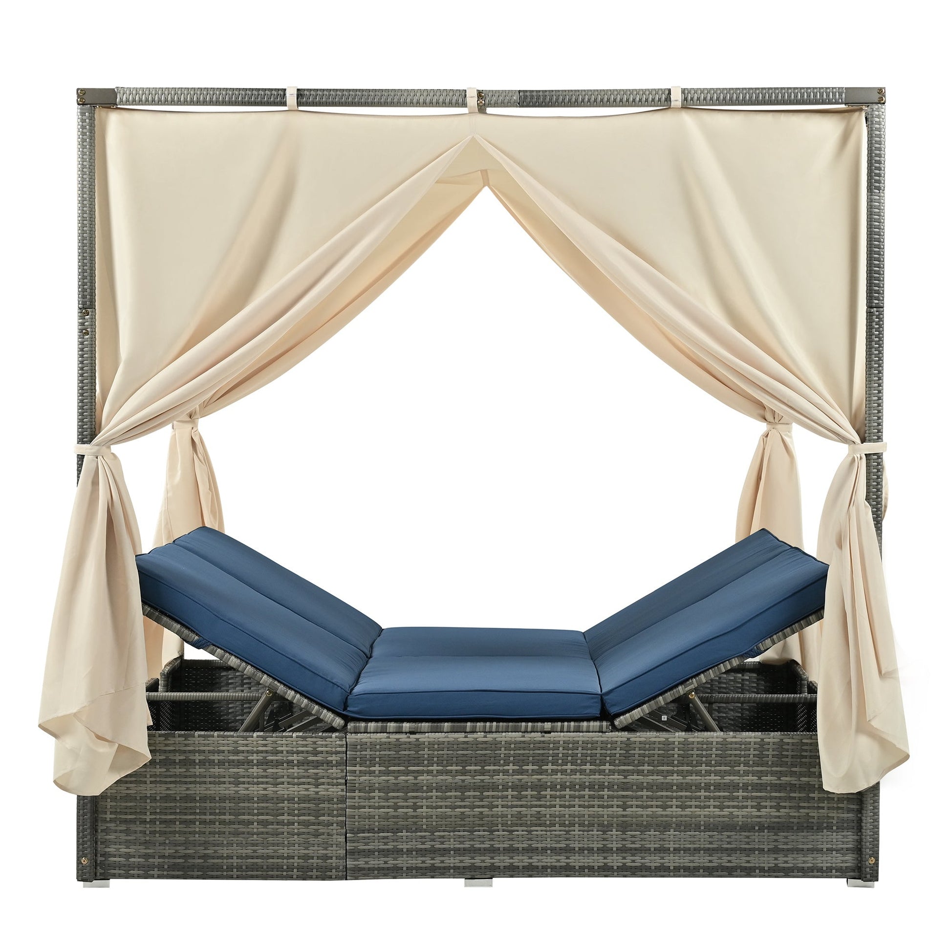 Pomona Adjustable Sun Bed With Curtain - Divine Heart L.A.