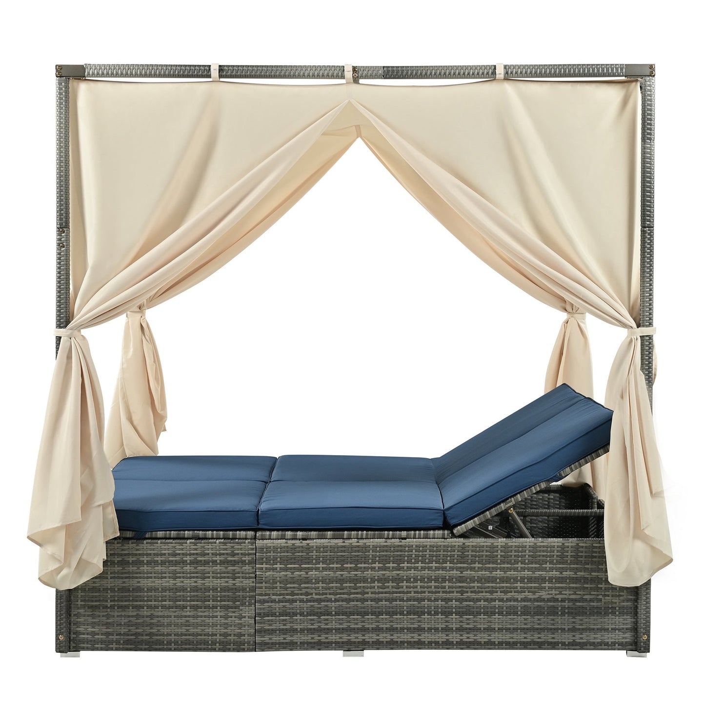 Pomona Adjustable Sun Bed With Curtain - Divine Heart L.A.