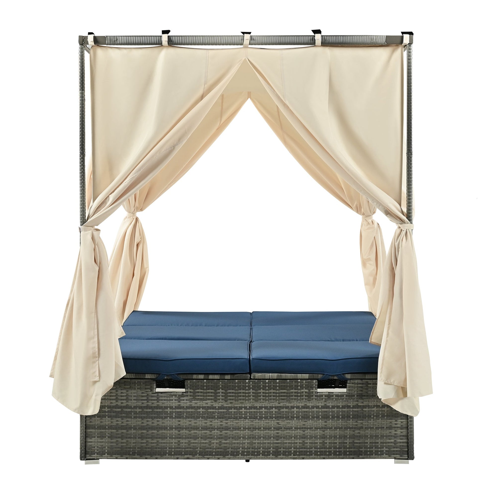 Pomona Adjustable Sun Bed With Curtain - Divine Heart L.A.