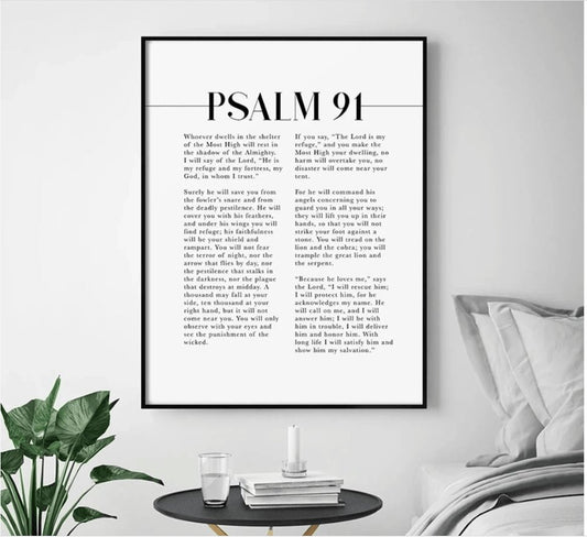 Psalms 91 Wall Canvas - Divine Heart L.A.