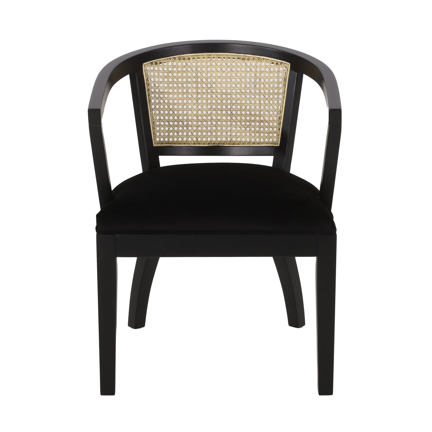 Regal Refined Cane Back Velvet Dining Chair - Divine Heart L.A.