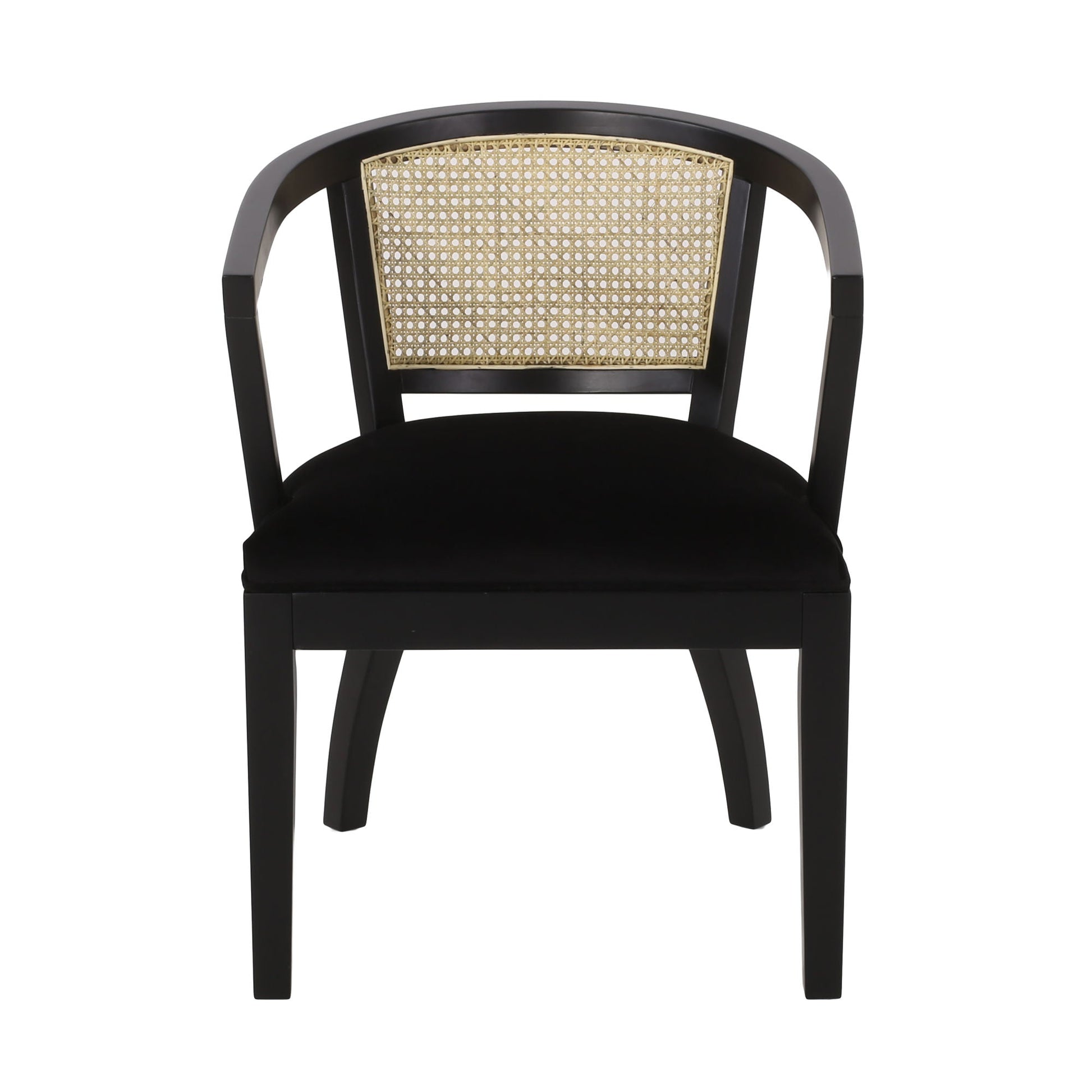 Regal Refined Cane Back Velvet Dining Chair - Divine Heart L.A.