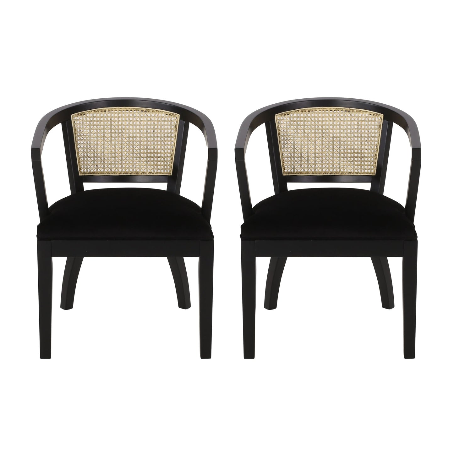 Regal Refined Cane Back Velvet Dining Chair - Divine Heart L.A.