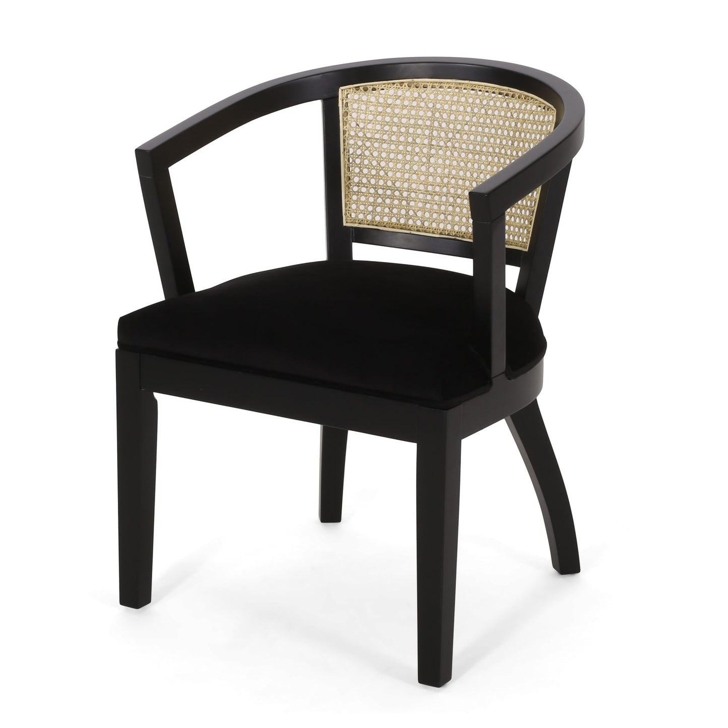 Regal Refined Cane Back Velvet Dining Chair - Divine Heart L.A.