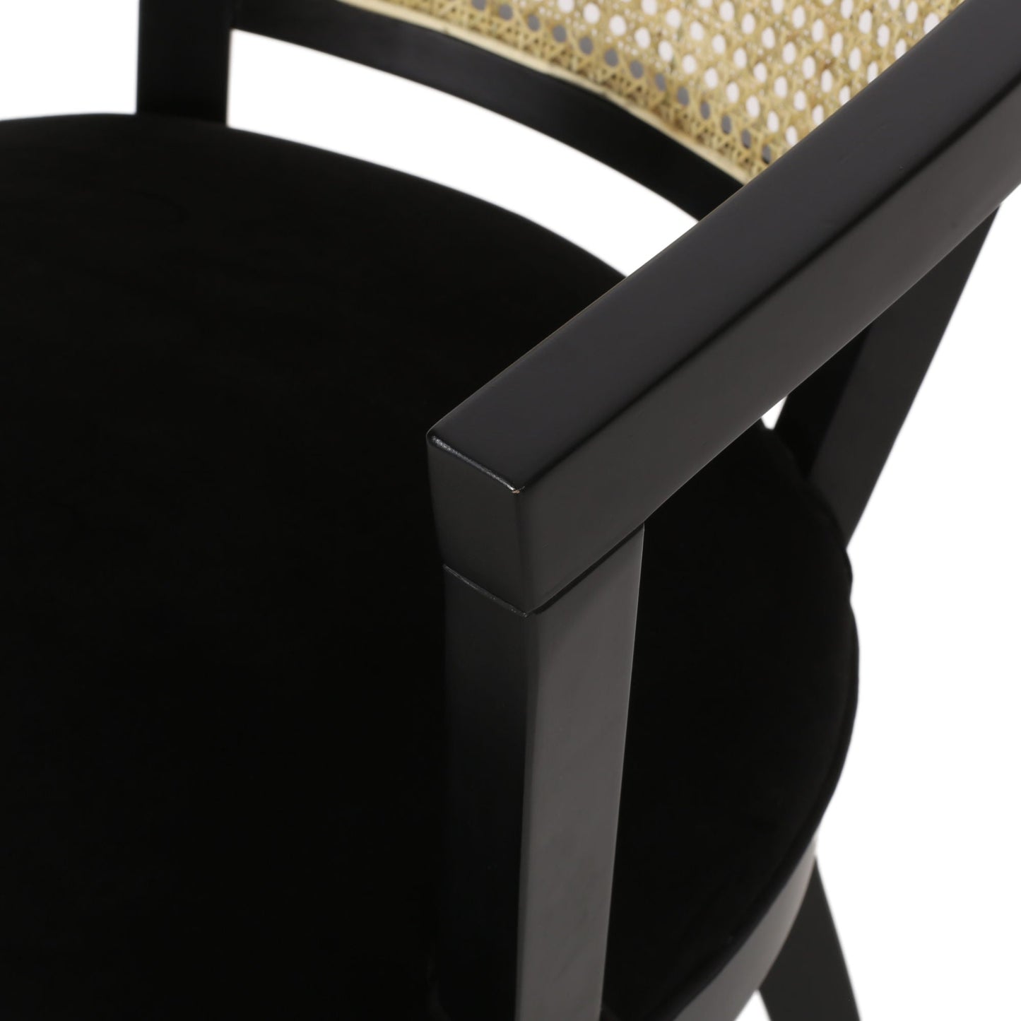 Regal Refined Cane Back Velvet Dining Chair - Divine Heart L.A.