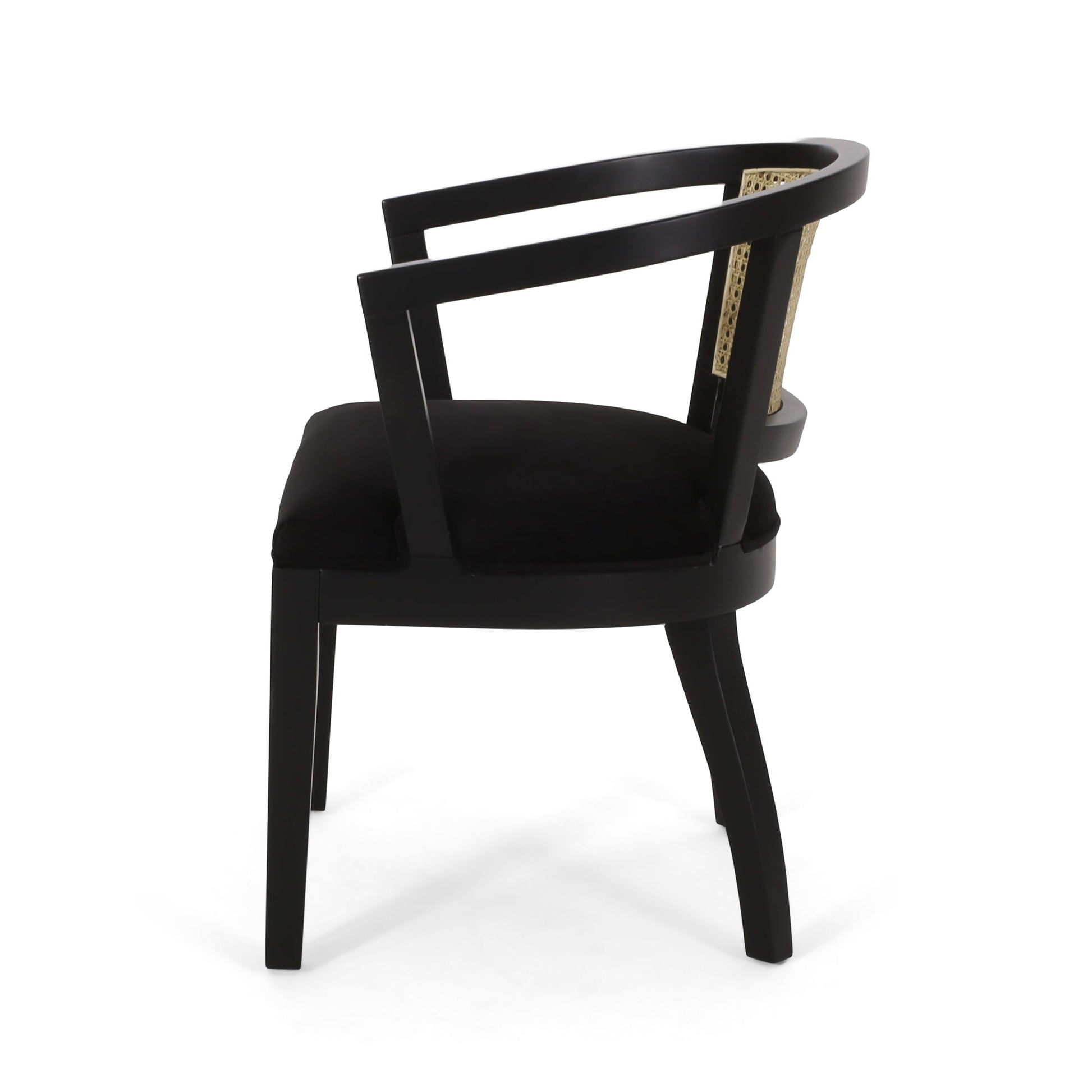 Regal Refined Cane Back Velvet Dining Chair - Divine Heart L.A.