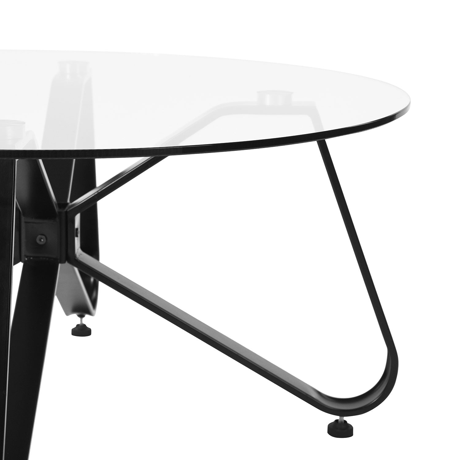 Round Coffee Table for Living Room, 31.5-inch Modern Sofa Side End Table with Tempered Glass Top & Metal Legs, Accent Cocktail Tea Table, 31.5 x 31.5 x 15.6 inches, Black - Divine Heart L.A.