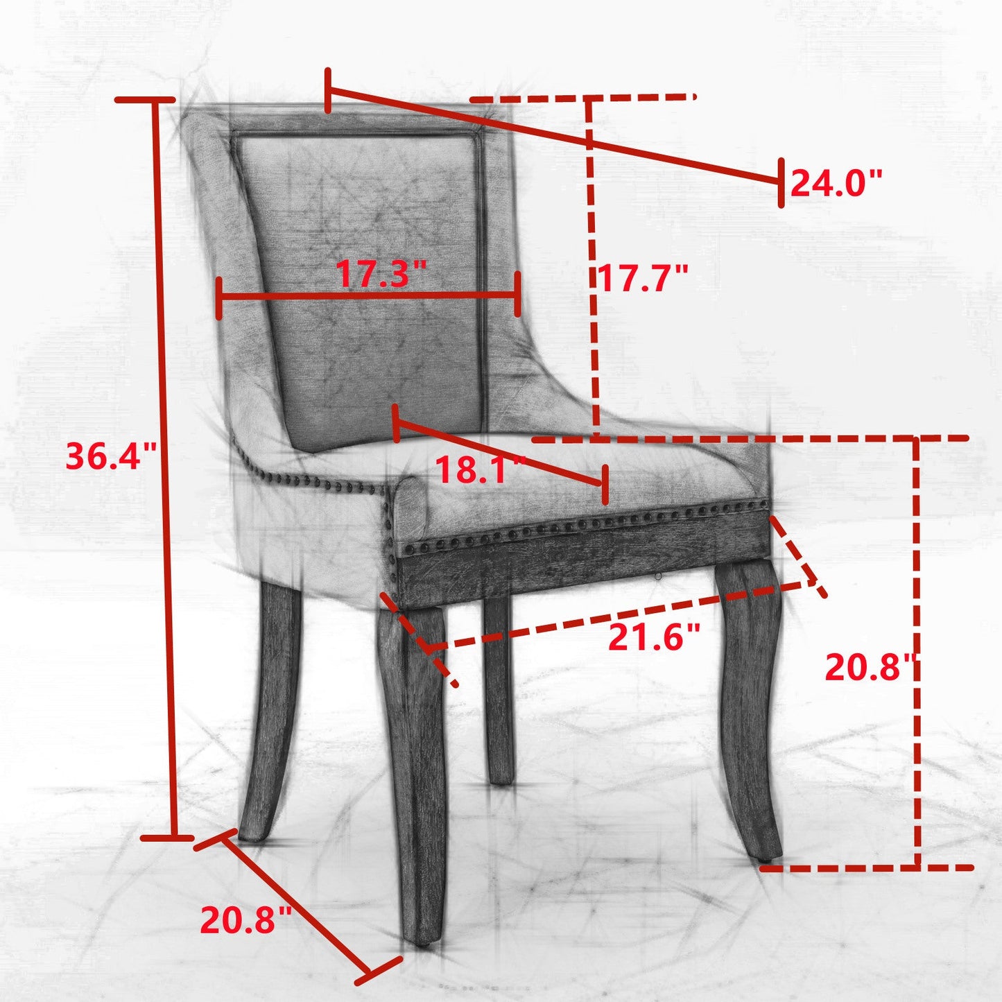 Saville Row Upholstered Dining Chair Set - Divine Heart L.A.