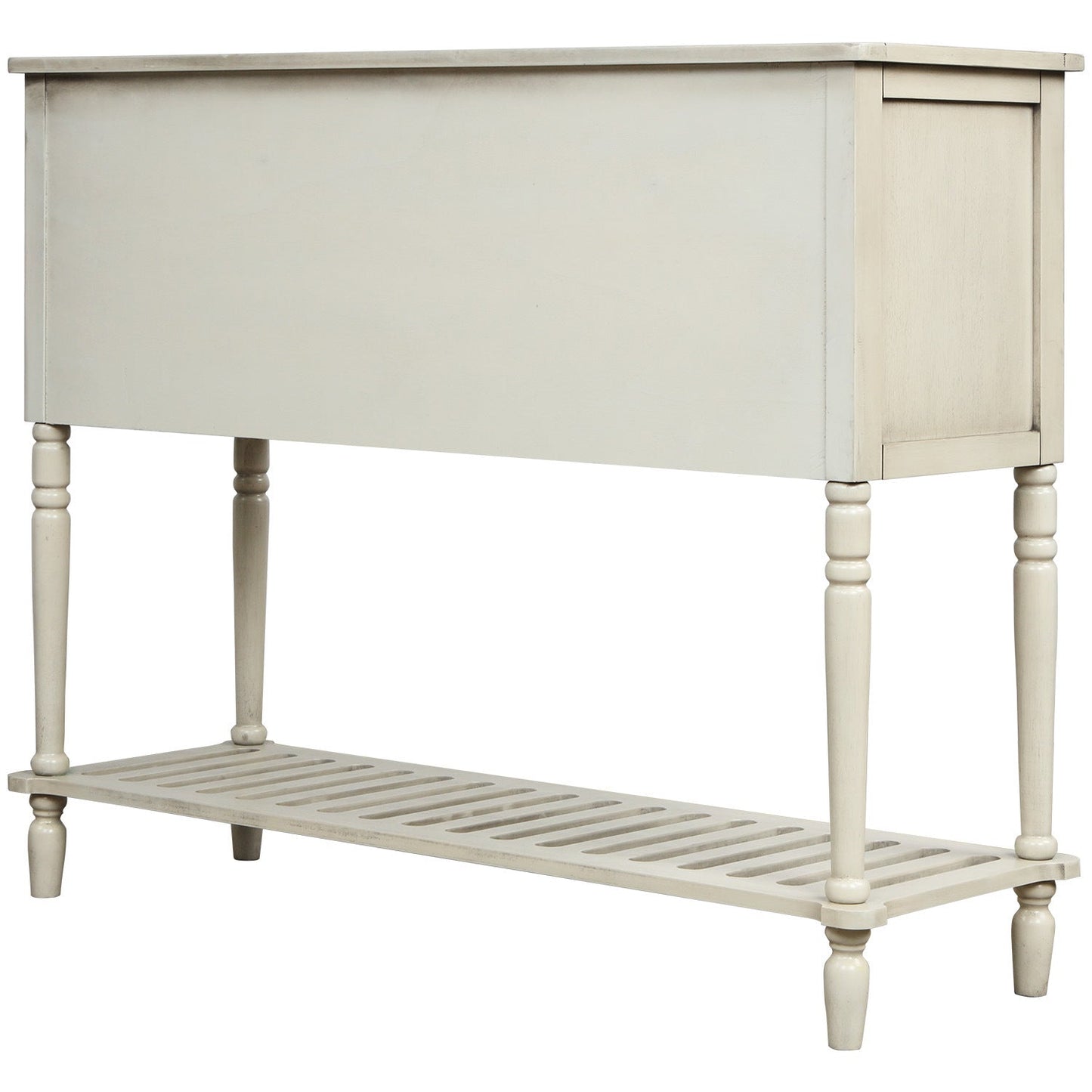 Sideboard Console Table with Bottom Shelf, Farmhouse Wood/Glass Buffet Storage Cabinet Living Room - Divine Heart L.A.