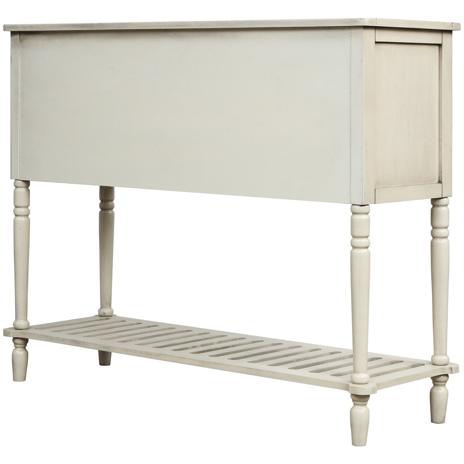 Sideboard Console Table with Bottom Shelf, Farmhouse Wood/Glass Buffet Storage Cabinet Living Room - Divine Heart L.A.