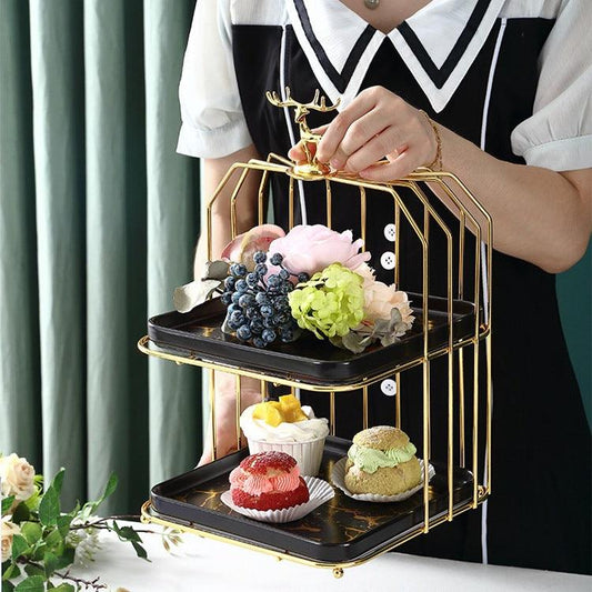 Simple Luxuries Gold Plated Ceramic Dessert Display Rack - Divine Heart L.A.