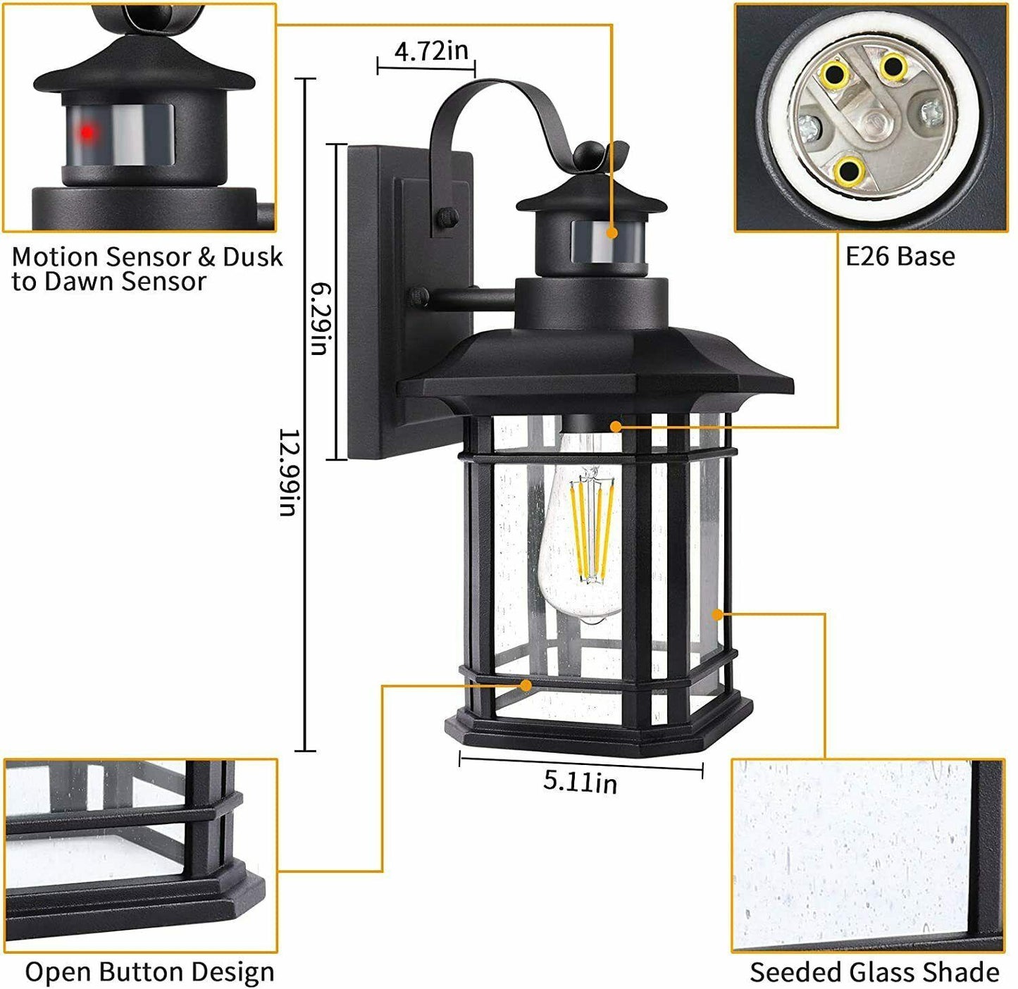 South Hampton Glass Exterior LED Wall Light - Divine Heart L.A.