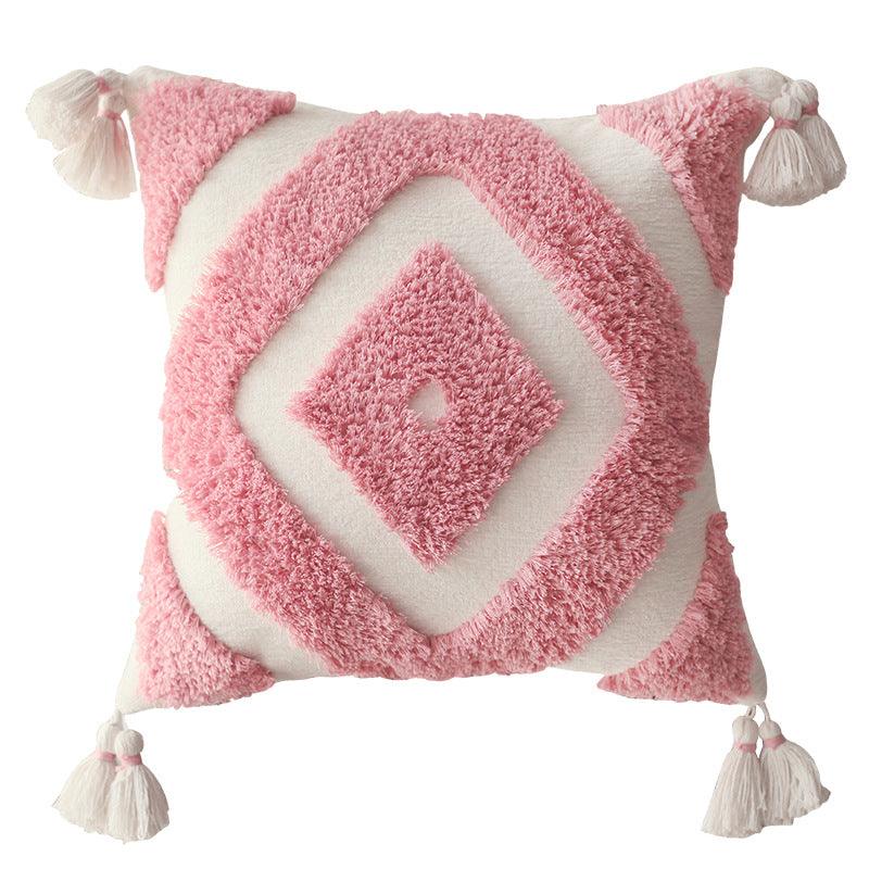 Southern Moroccan Bohemian Pillow with Chenille Overlay - Divine Heart L.A.