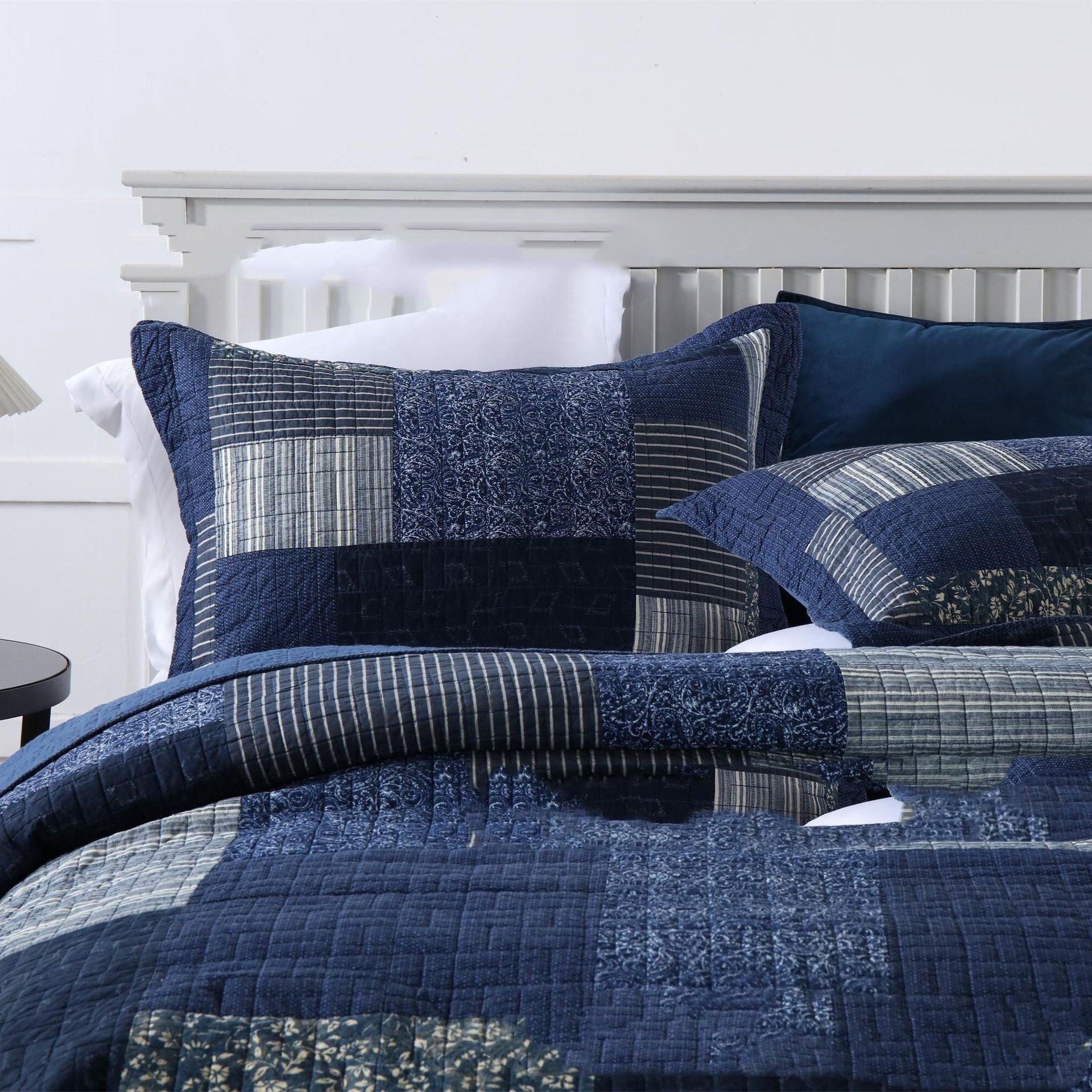 Summer Blues All Cotton 3pc Duvet Set - Divine Heart L.A.