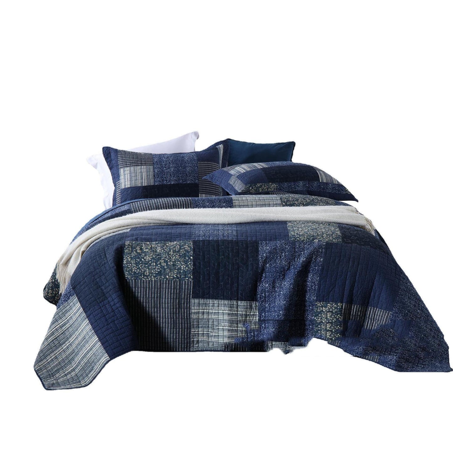 Summer Blues All Cotton 3pc Duvet Set - Divine Heart L.A.