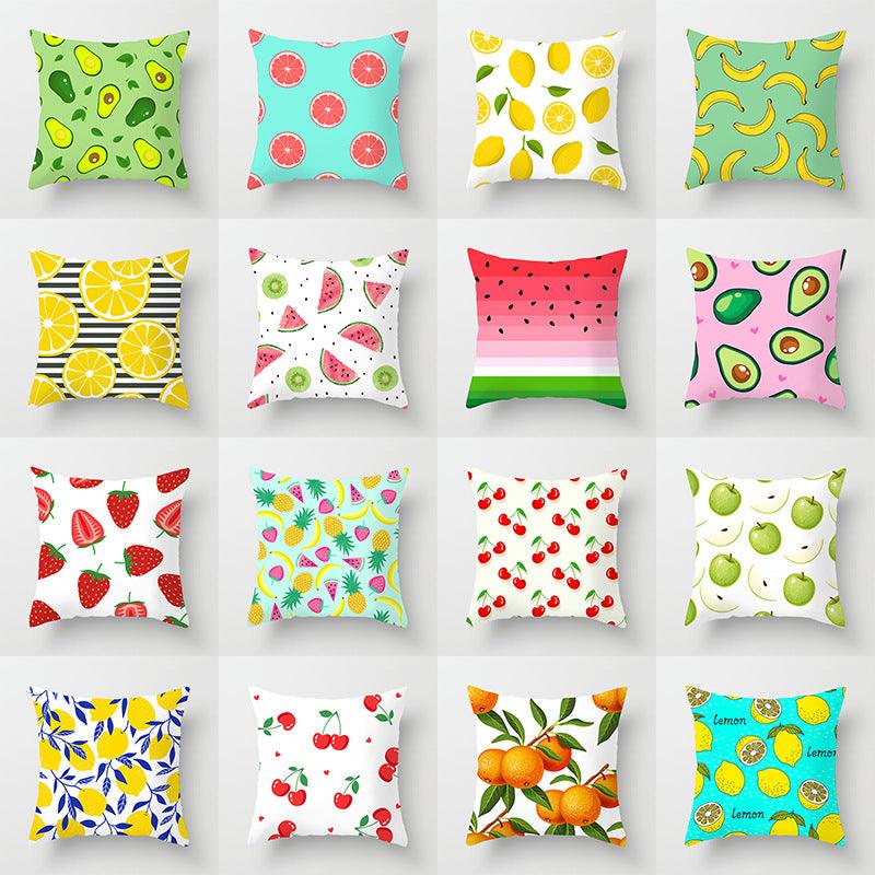 Summer Fruit Throw Pillow Cover - Divine Heart L.A.