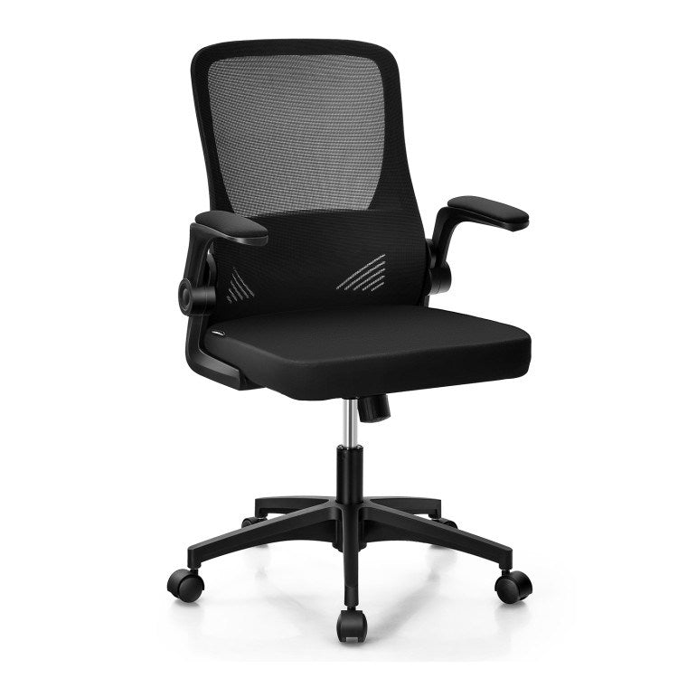 Swivel Mesh Office Chair with Foldable Backrest and Flip-Up Arms - Divine Heart L.A.