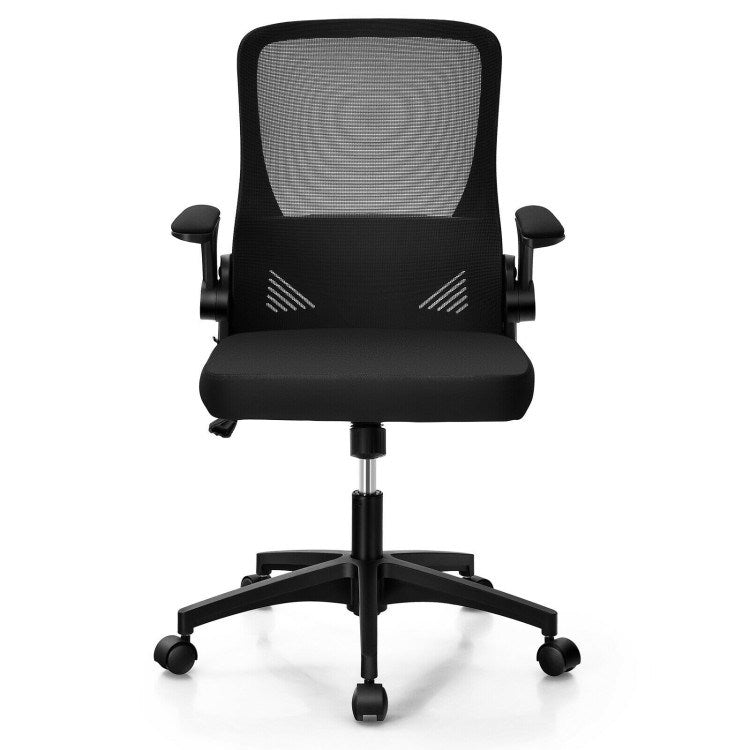 Swivel Mesh Office Chair with Foldable Backrest and Flip-Up Arms - Divine Heart L.A.