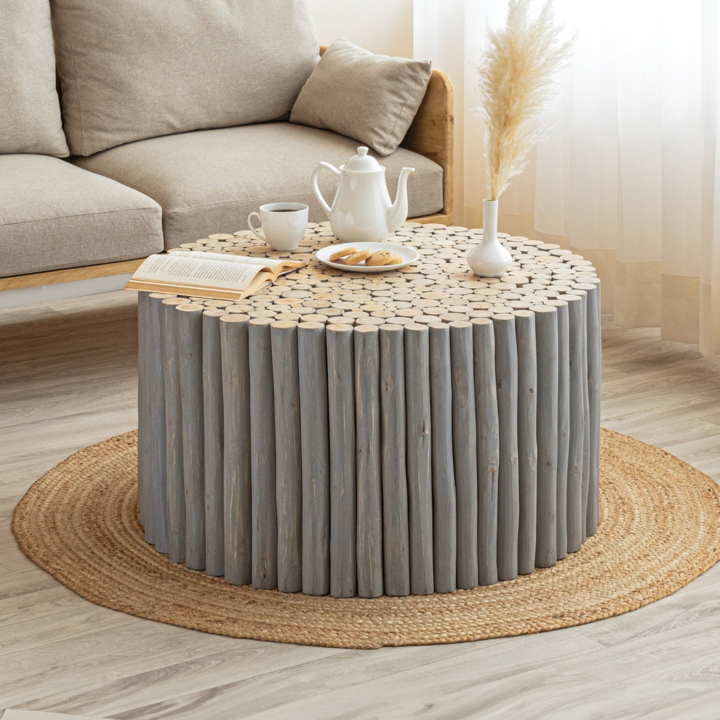 T1009-32 Coffee Table Gray - Divine Heart L.A.