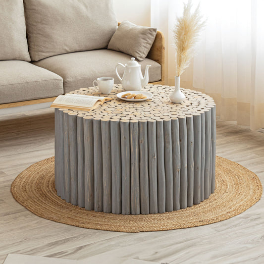 T1009-32 Coffee Table Gray - Divine Heart L.A.