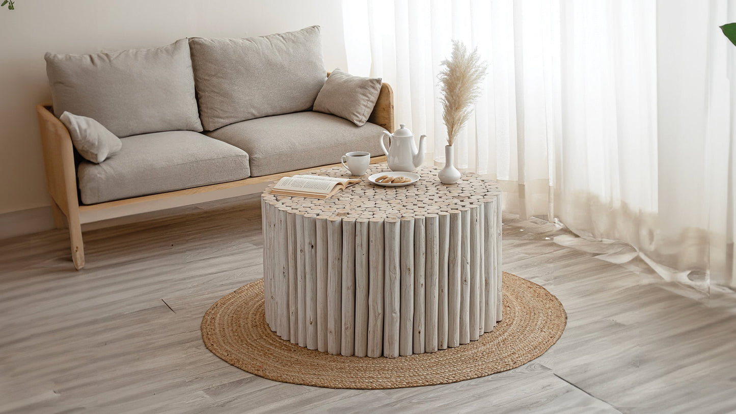 T1009-32 Coffee Table White - Divine Heart L.A.