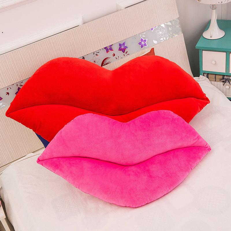 Talk to the Lips Throw Pillow in Red or Pink - Divine Heart L.A.