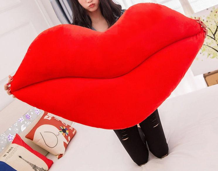 Talk to the Lips Throw Pillow in Red or Pink - Divine Heart L.A.