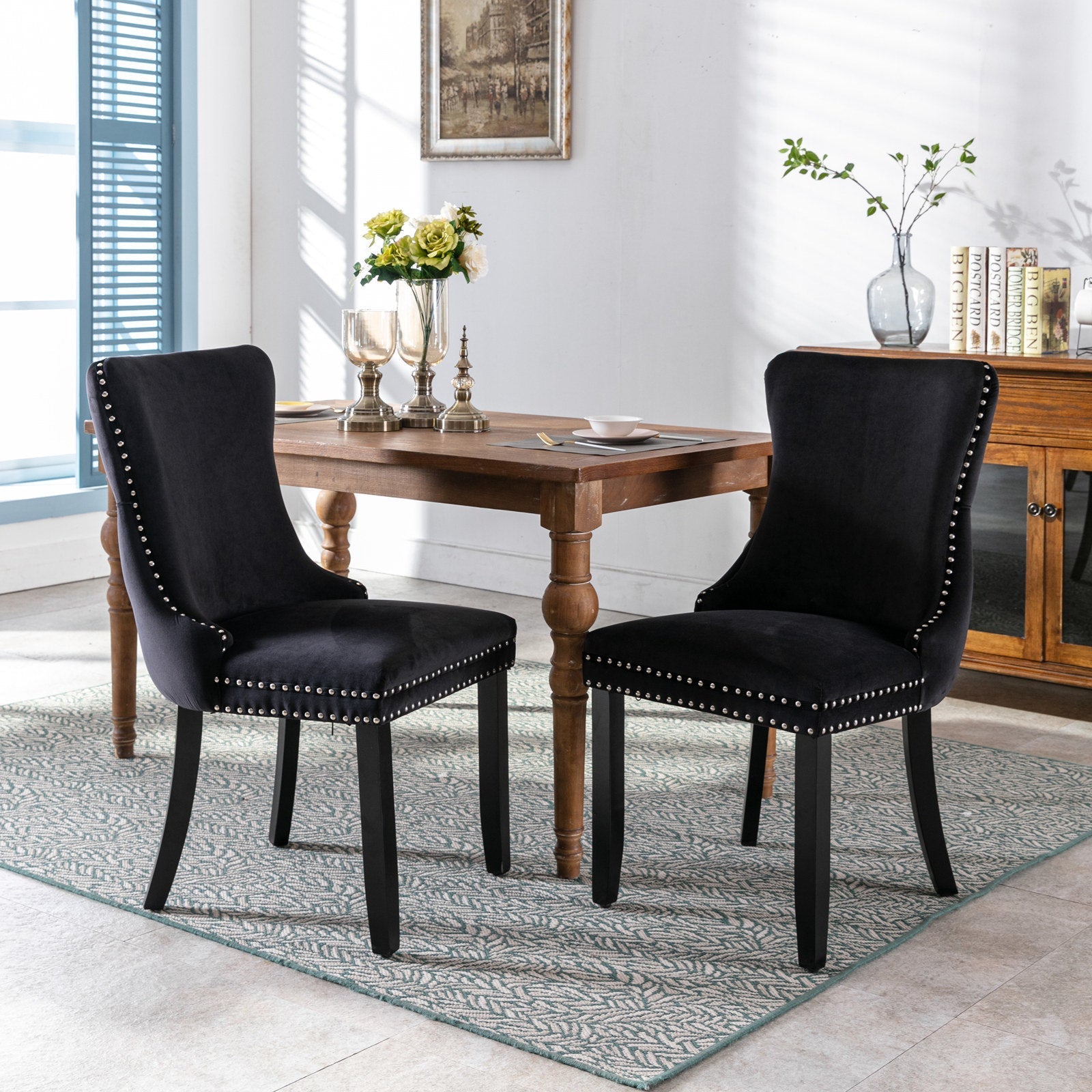 Terry W. Upholstered Wingback Dining Chair Set of 2 - Divine Heart L.A.