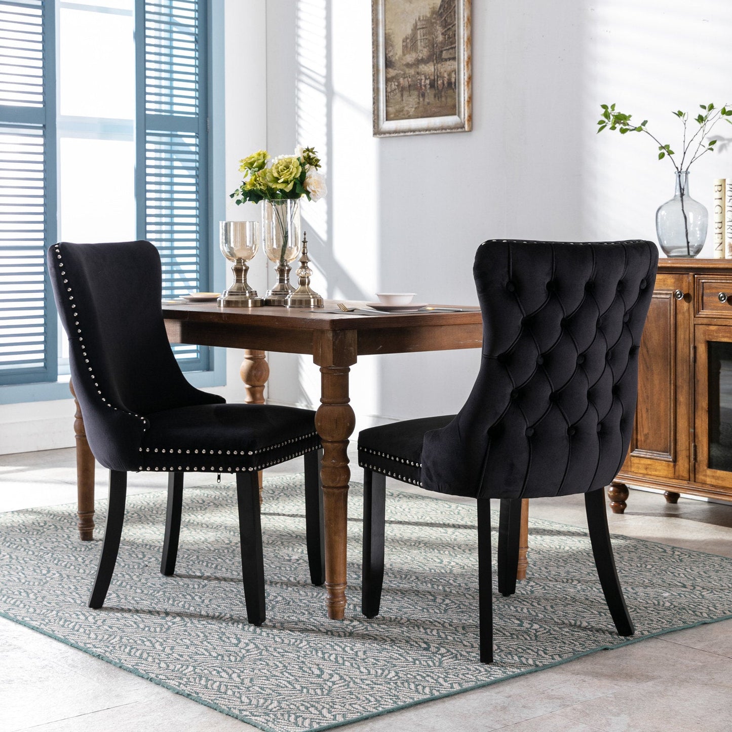 Terry W. Upholstered Wingback Dining Chair Set of 2 - Divine Heart L.A.