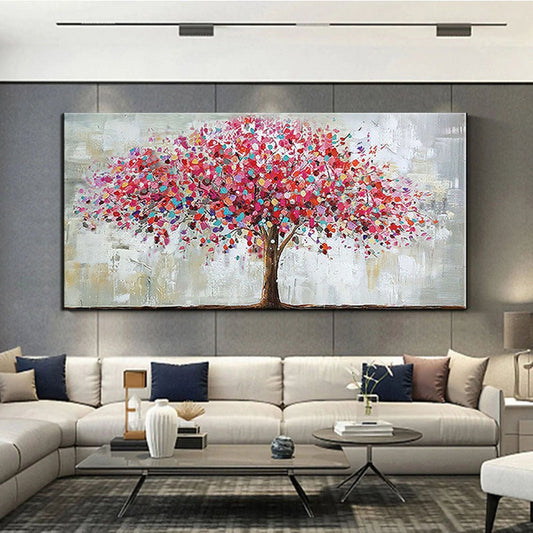 The Blooming Tree Hand Painted Oil Abstract on Canvas - Divine Heart L.A.