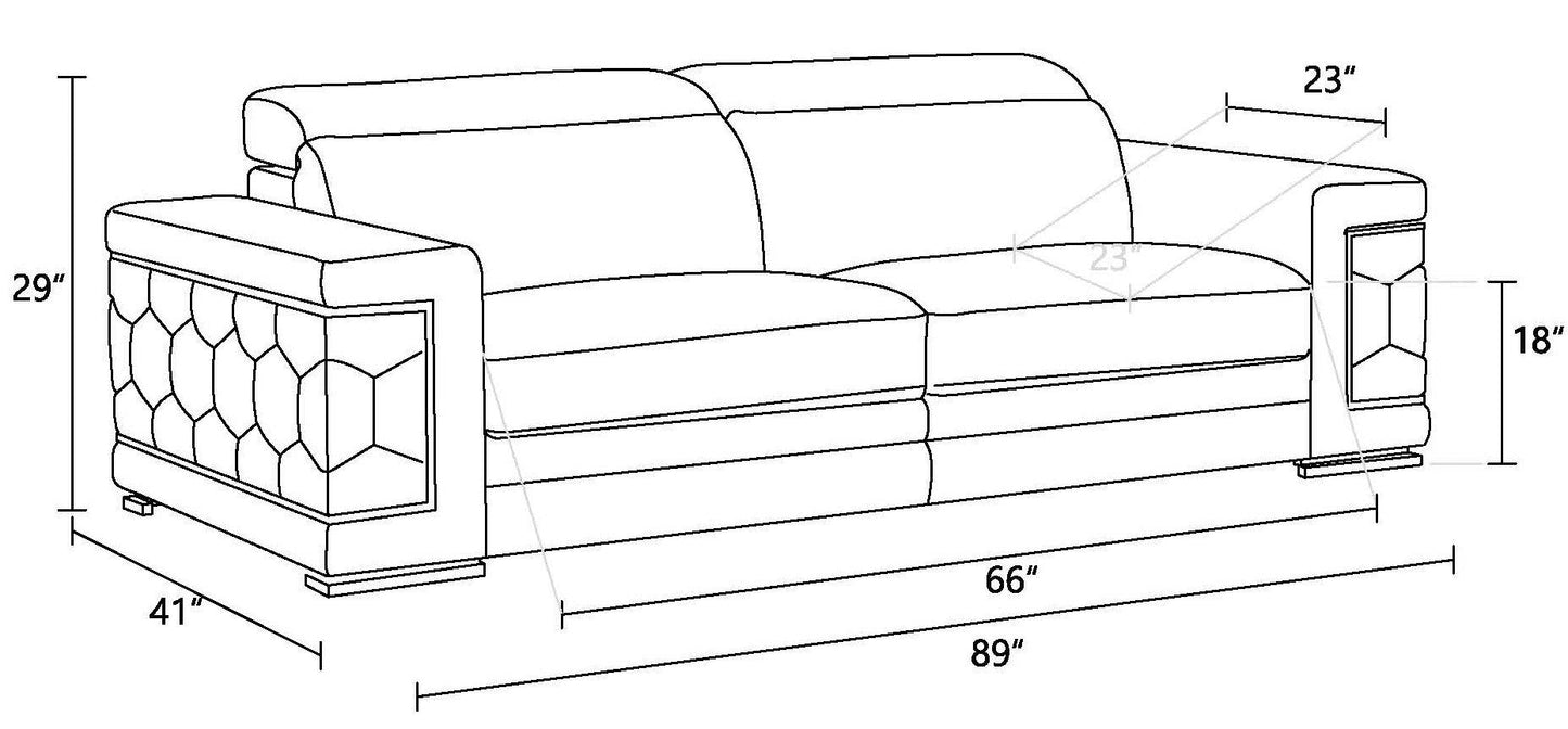 Top Grain Italian Leather Sofa - Divine Heart L.A.