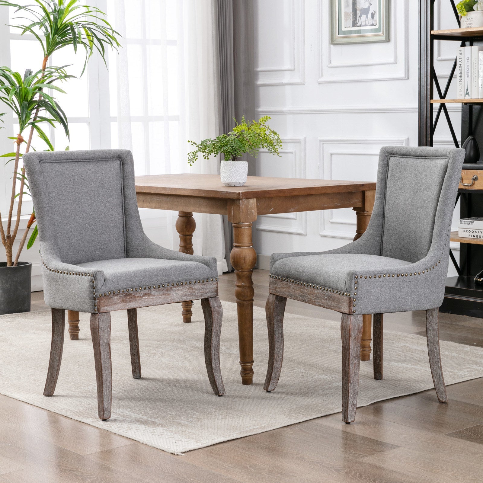 Tully Upholstered Square Back Dining Chair Set of 2 - Divine Heart L.A.