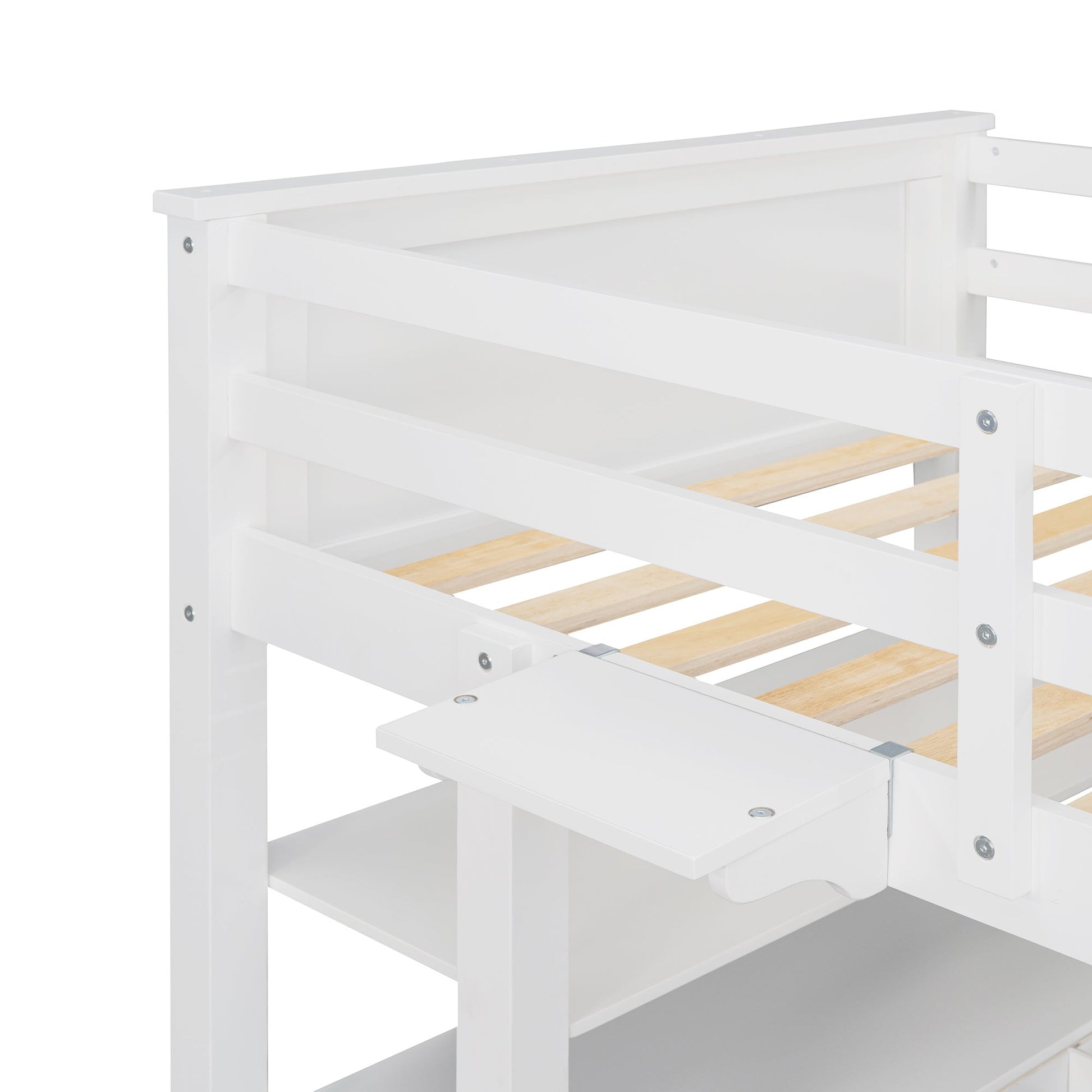 Twin Loft Bed with Desk and Storage Drawers - Divine Heart L.A.