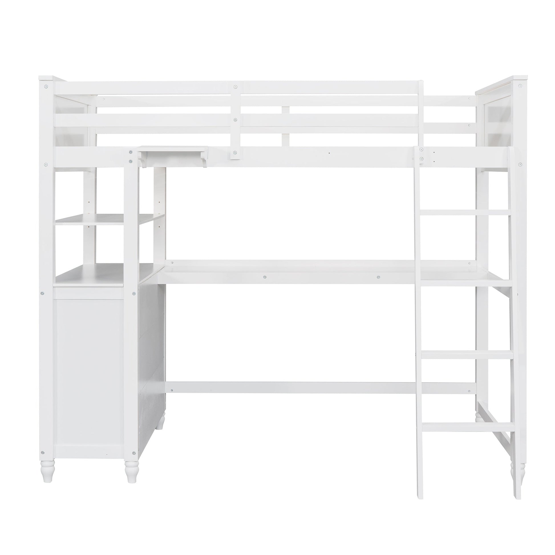 Twin Loft Bed with Desk and Storage Drawers - Divine Heart L.A.