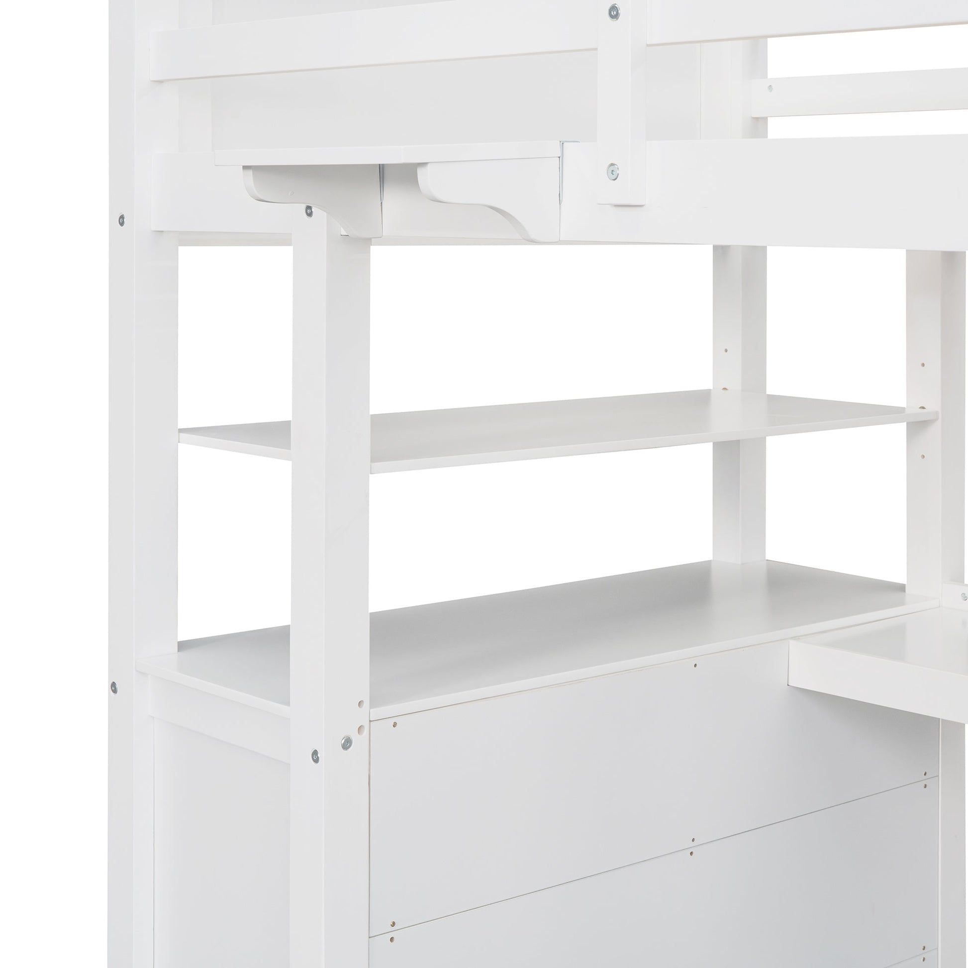 Twin Loft Bed with Desk and Storage Drawers - Divine Heart L.A.