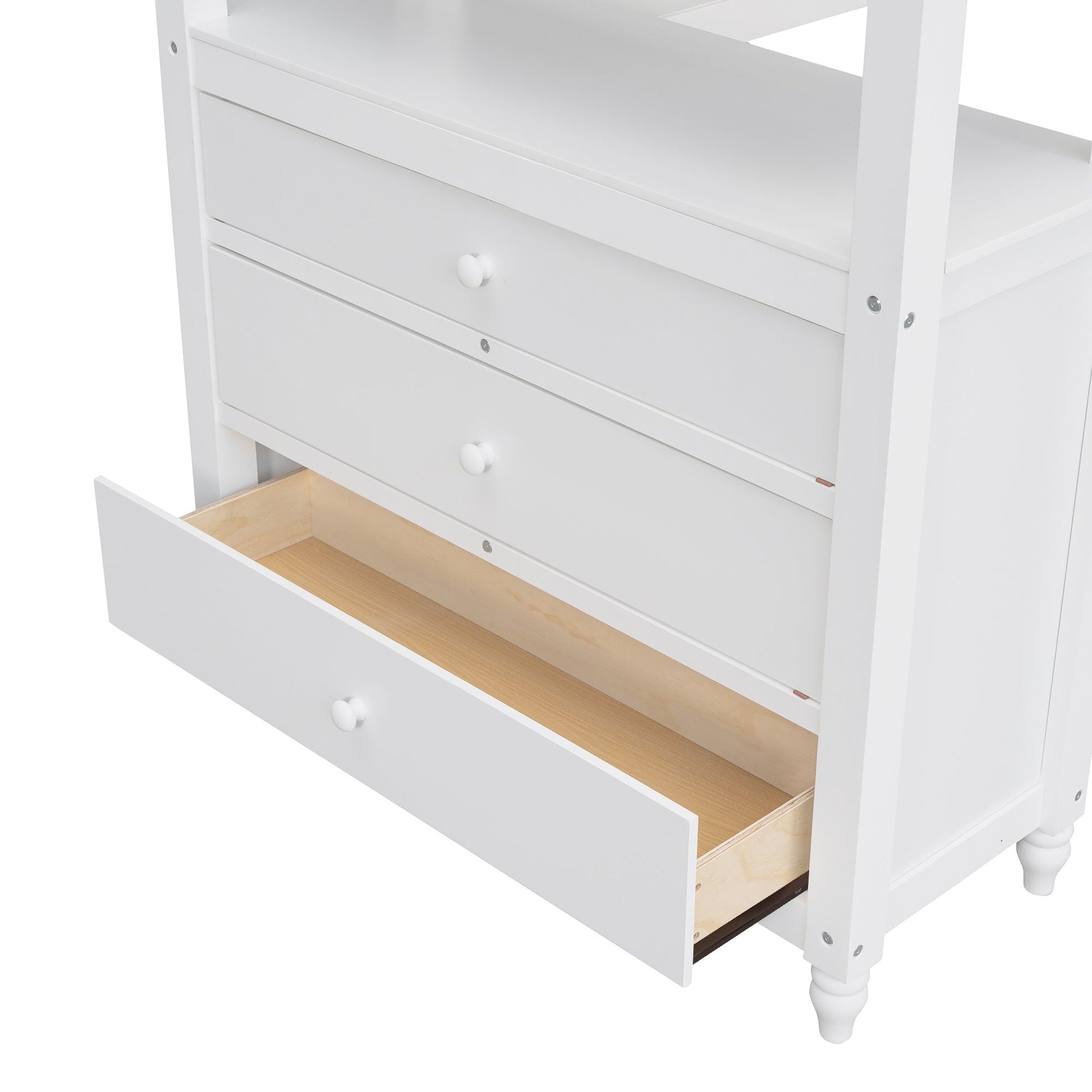 Twin Loft Bed with Desk and Storage Drawers - Divine Heart L.A.