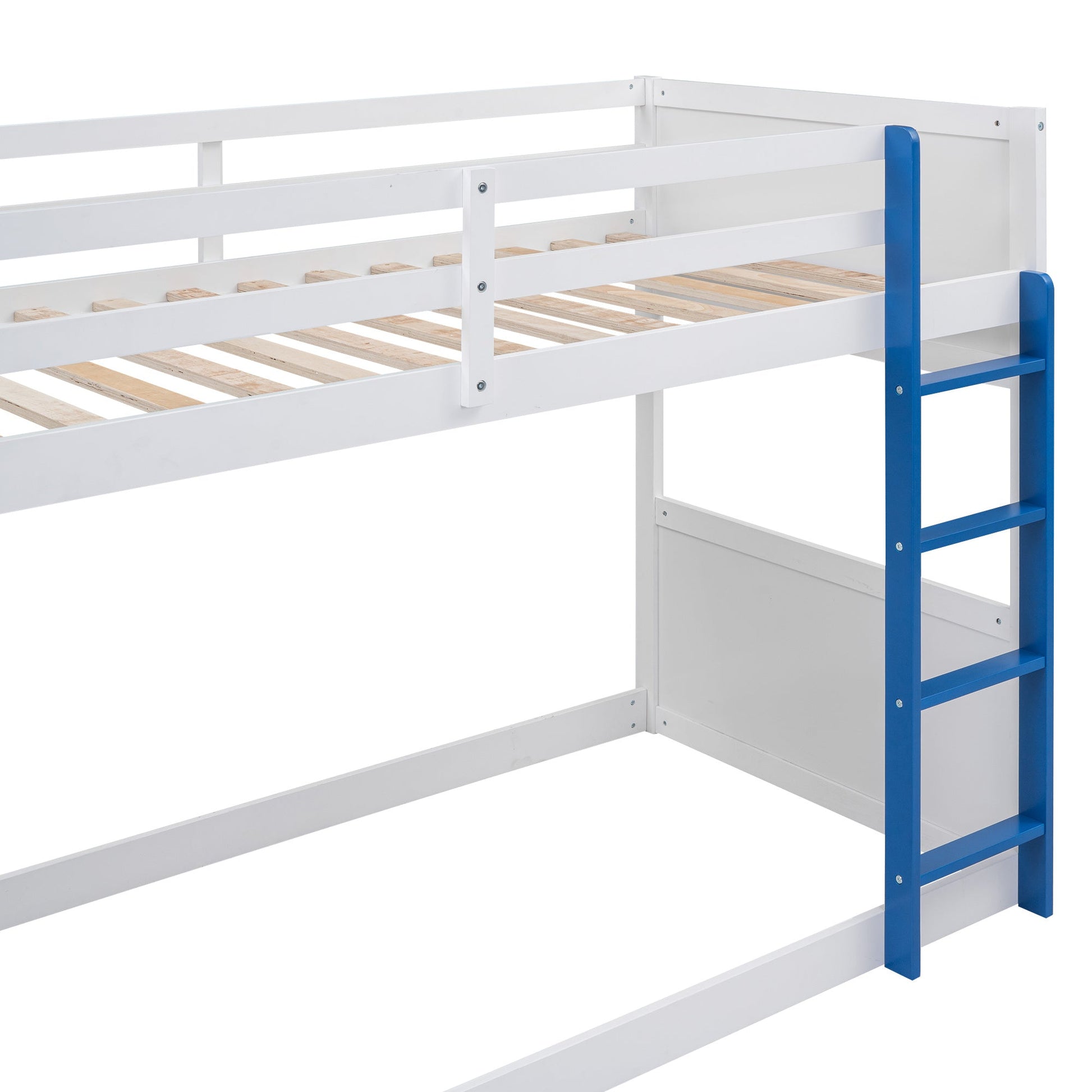 Twin over Twin Boat-Like Shaped Bunk Bed with Storage Shelves - Divine Heart L.A.