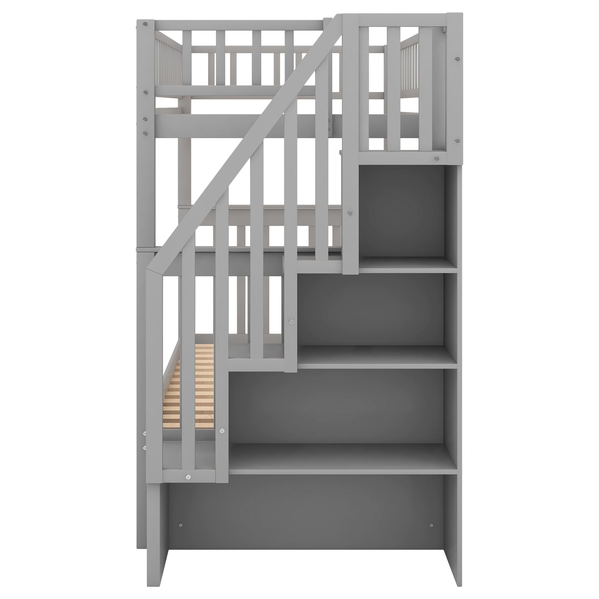 Twin over Twin Bunk Bed with Trundle and Storage - Divine Heart L.A.