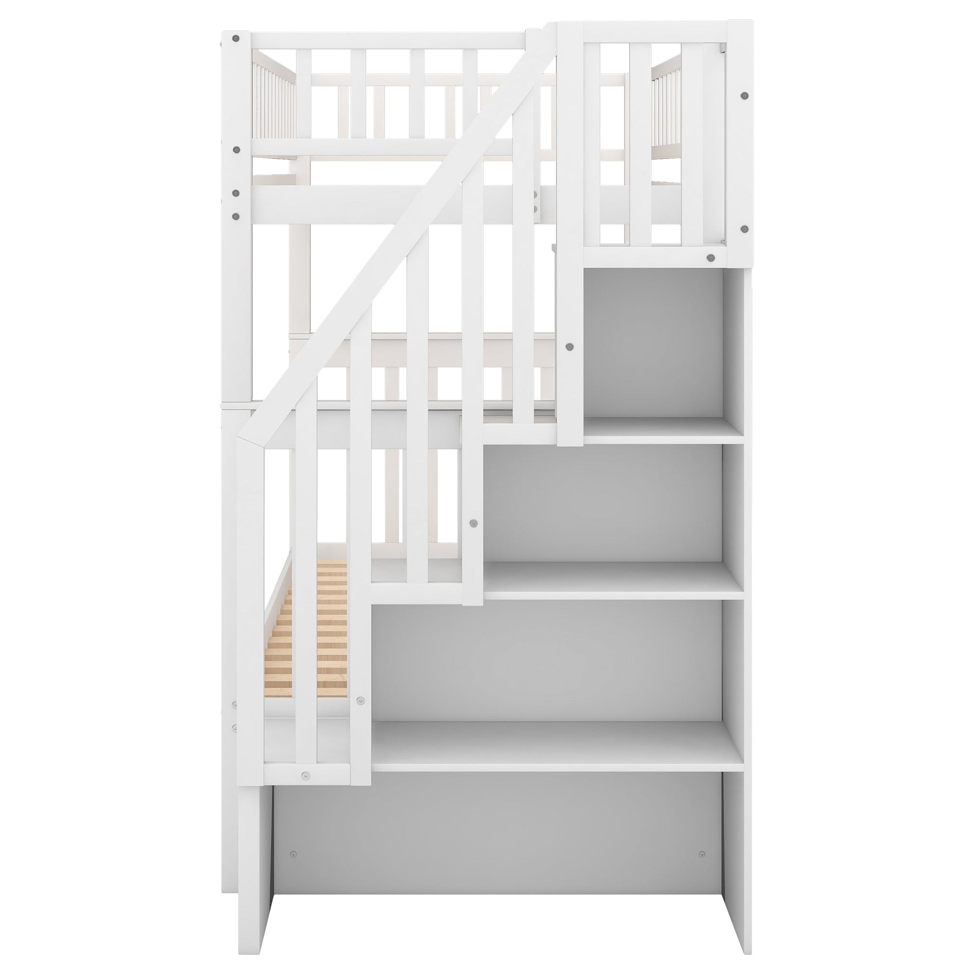 Twin over Twin Bunk Bed with Trundle and Storage - Divine Heart L.A.