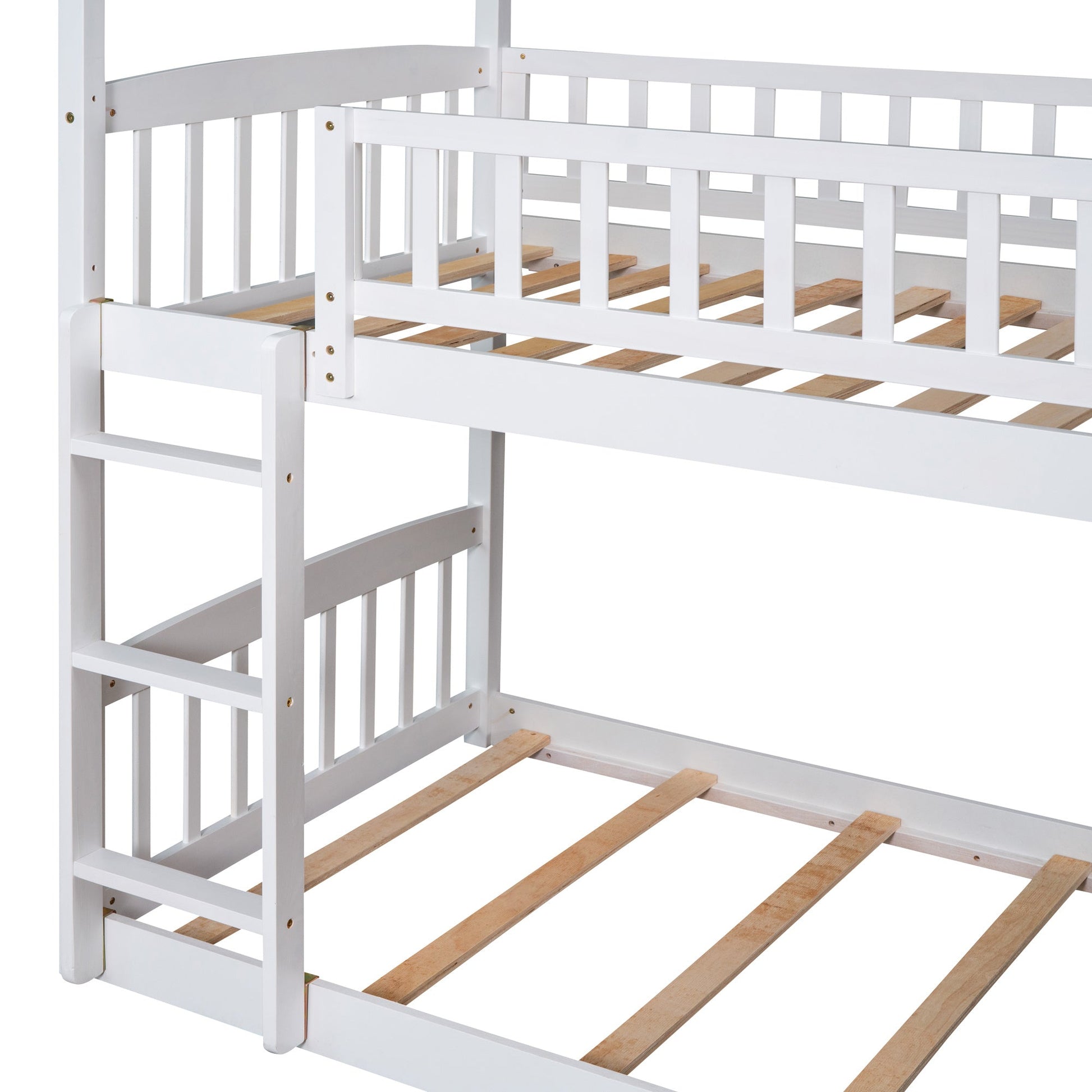 Twin Over Twin House Shaped Bunk Bed with Slide - Divine Heart L.A.