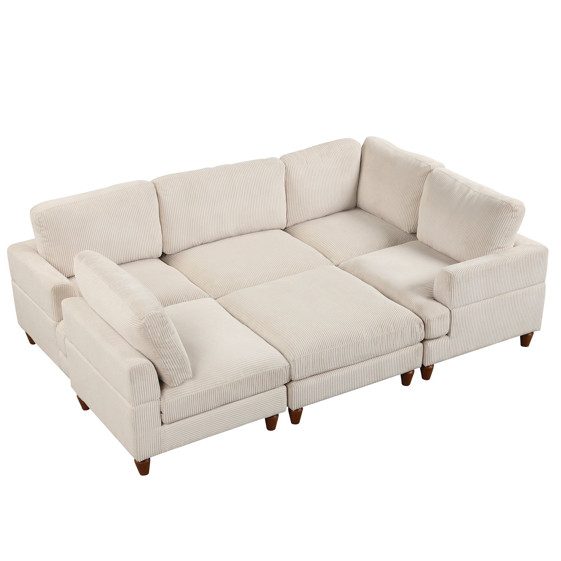 U_Style Modular Sectional Sofa with Ottoman L Shaped Corner Sectional for Living Room, Office, Spacious Space(same sku: WY000336AAA) - Divine Heart L.A.