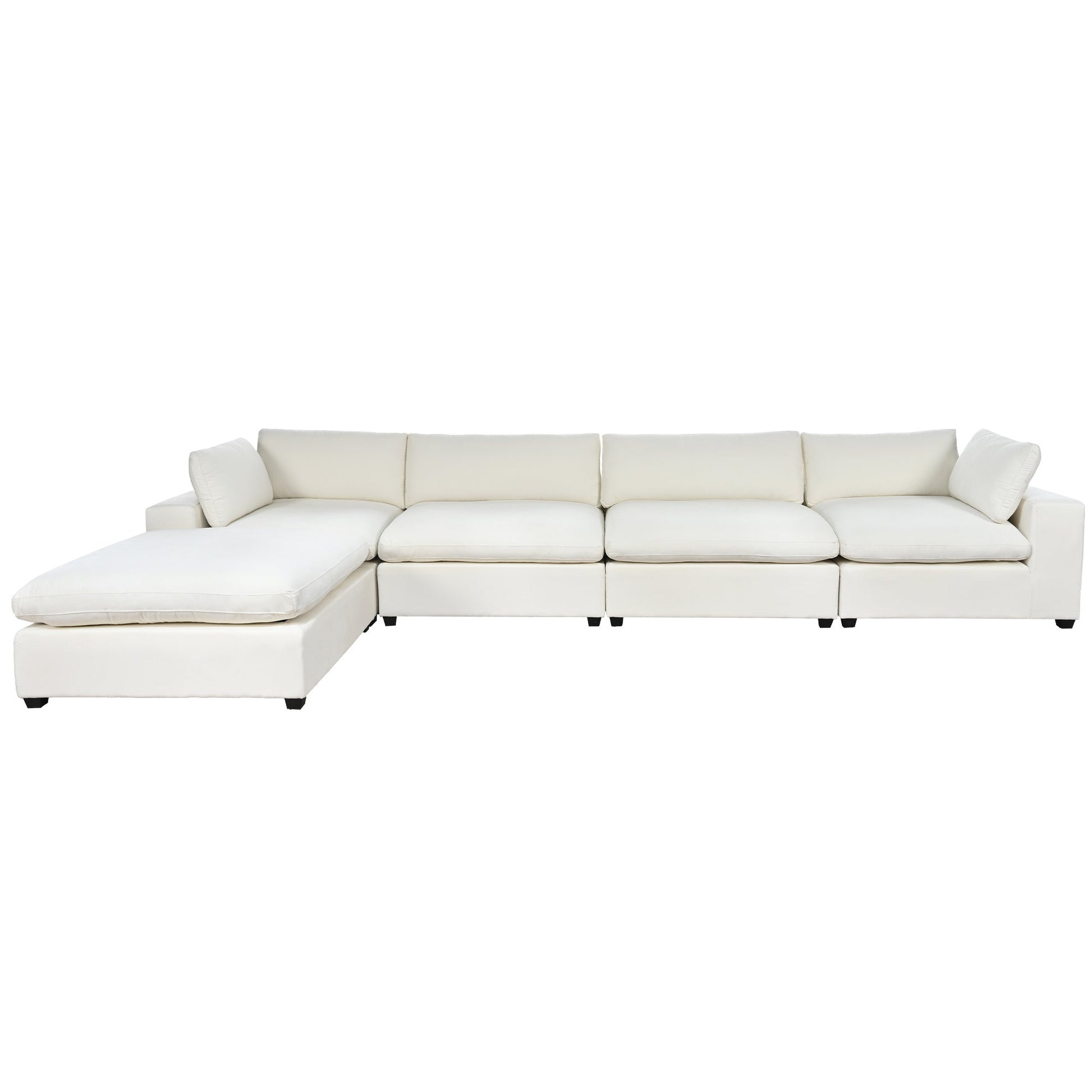 U-style Upholstered Oversize Modular Sofa with Removable Ottoman,Sectional sofa for Living Room Apartment(5-Seater) - Divine Heart L.A.