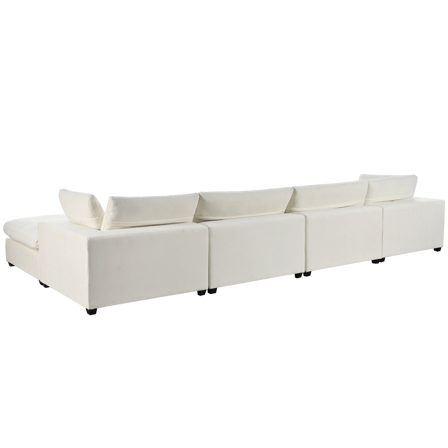 U-style Upholstered Oversize Modular Sofa with Removable Ottoman,Sectional sofa for Living Room Apartment(5-Seater) - Divine Heart L.A.