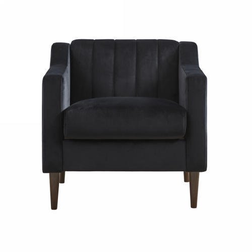 Upholstered Club Armchair with Solid Wood Legs - Divine Heart L.A.