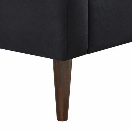 Upholstered Club Armchair with Solid Wood Legs - Divine Heart L.A.